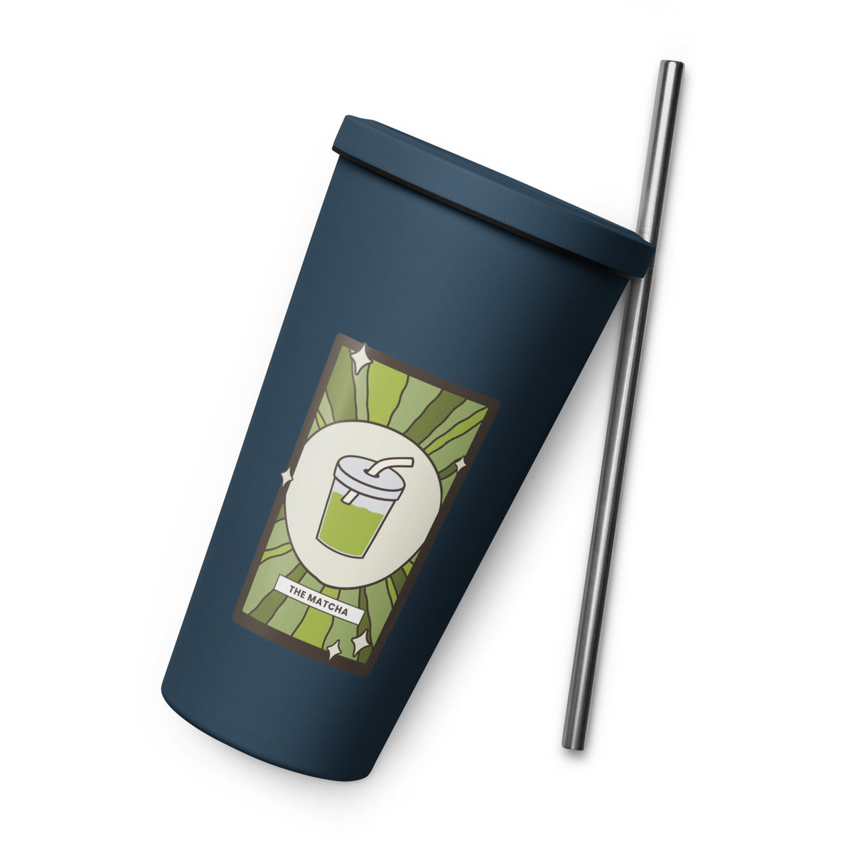 The Matcha Tarot Card Tumbler | 20 oz Insulated Stainless Steel Tumbler with Straw - Spinsterly Co