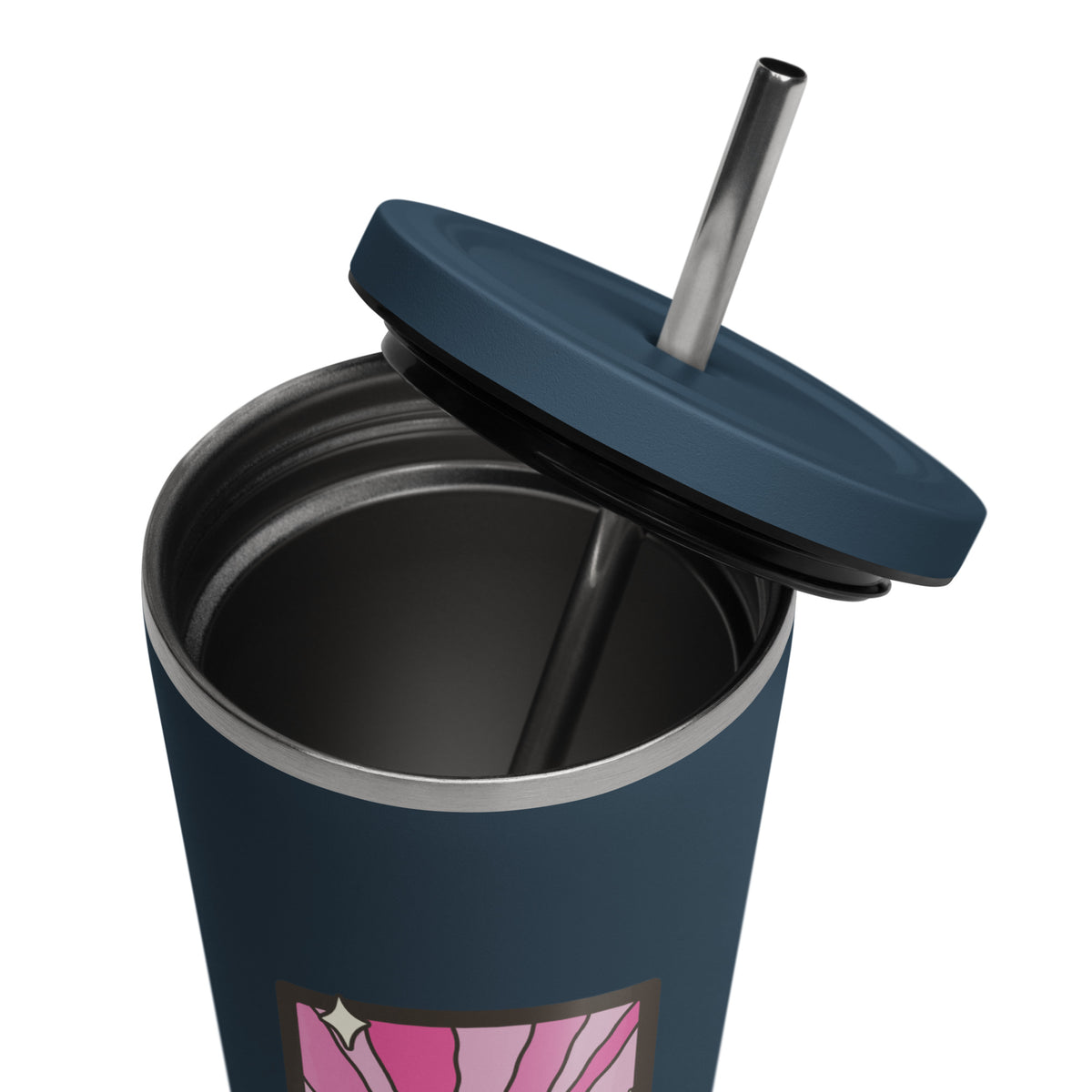 The Hot Choc Tarot Card Tumbler | 20 oz Insulated Stainless Steel Tumbler with Straw - Spinsterly Co