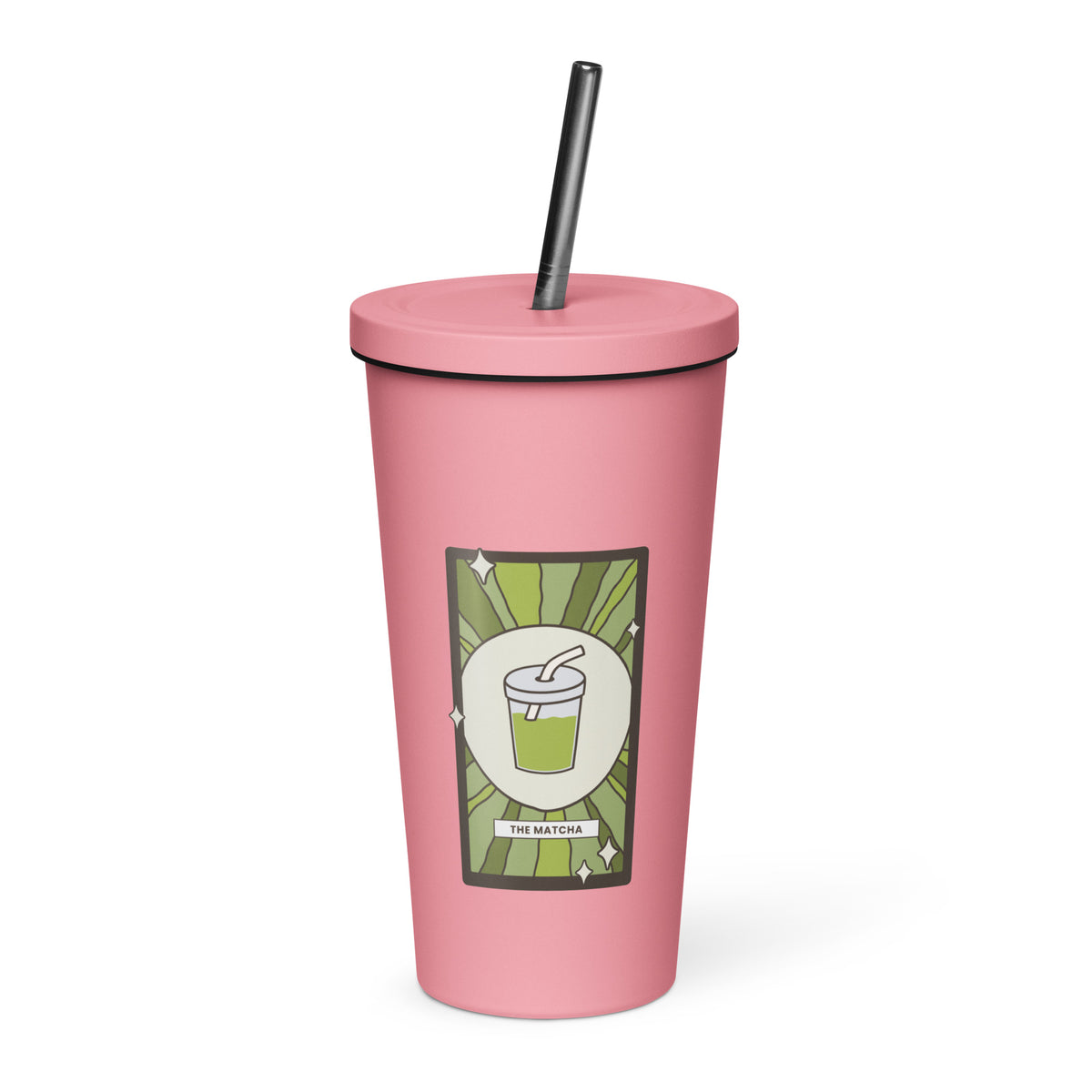 The Matcha Tarot Card Tumbler | 20 oz Insulated Stainless Steel Tumbler with Straw - Spinsterly Co