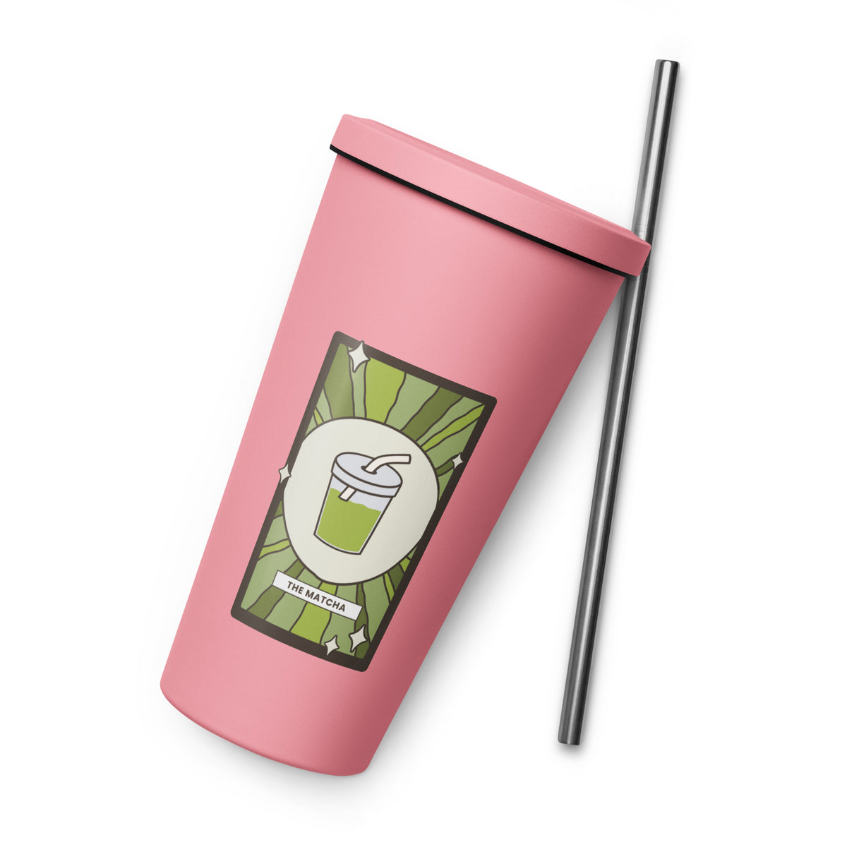 The Matcha Tarot Card Tumbler | 20 oz Insulated Stainless Steel Tumbler with Straw - Spinsterly Co