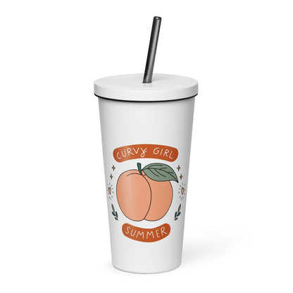 Summer Fun Insulated Tumbler with Straw | 20 oz Stainless Steel Cup - Spinsterly Co