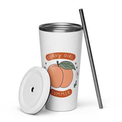 Summer Fun Insulated Tumbler with Straw | 20 oz Stainless Steel Cup - Spinsterly Co