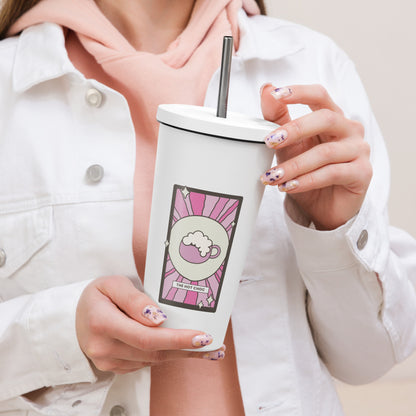 The Hot Choc Tarot Card Tumbler | 20 oz Insulated Stainless Steel Tumbler with Straw - Spinsterly Co