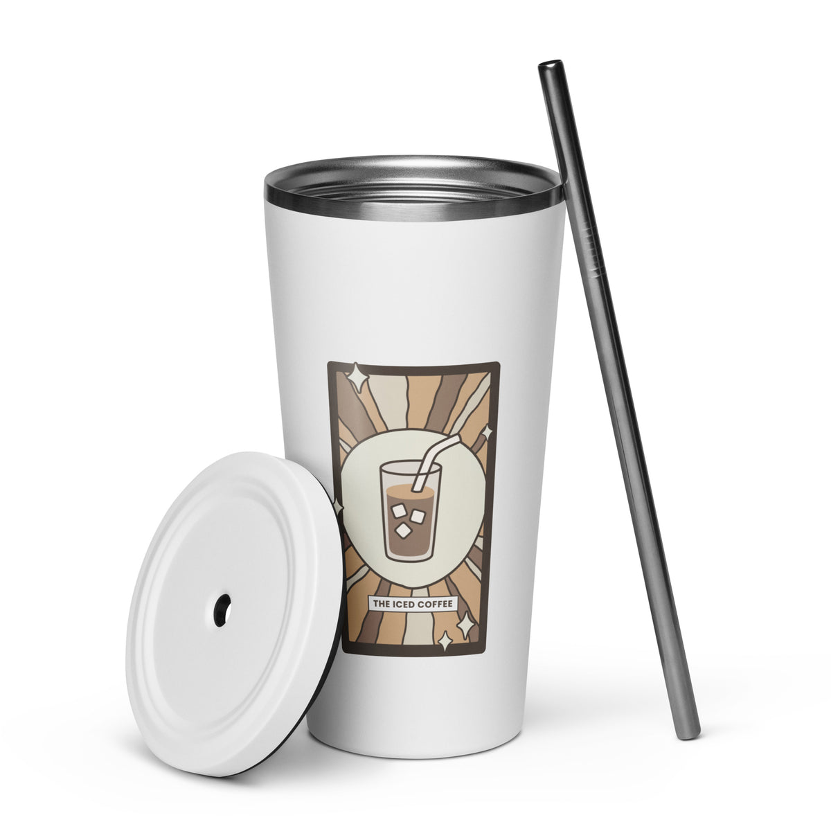 The Iced Coffee Tarot Card Tumbler | 20 oz Insulated Stainless Steel Tumbler - Spinsterly Co