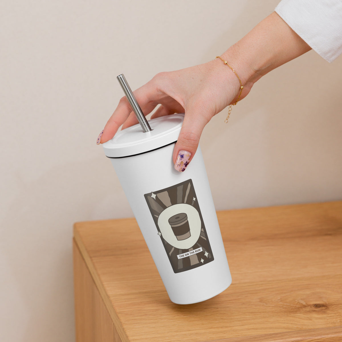 The On The Run Tarot Card Coffee Tumbler | Insulated Stainless Steel Tumbler - Spinsterly Co