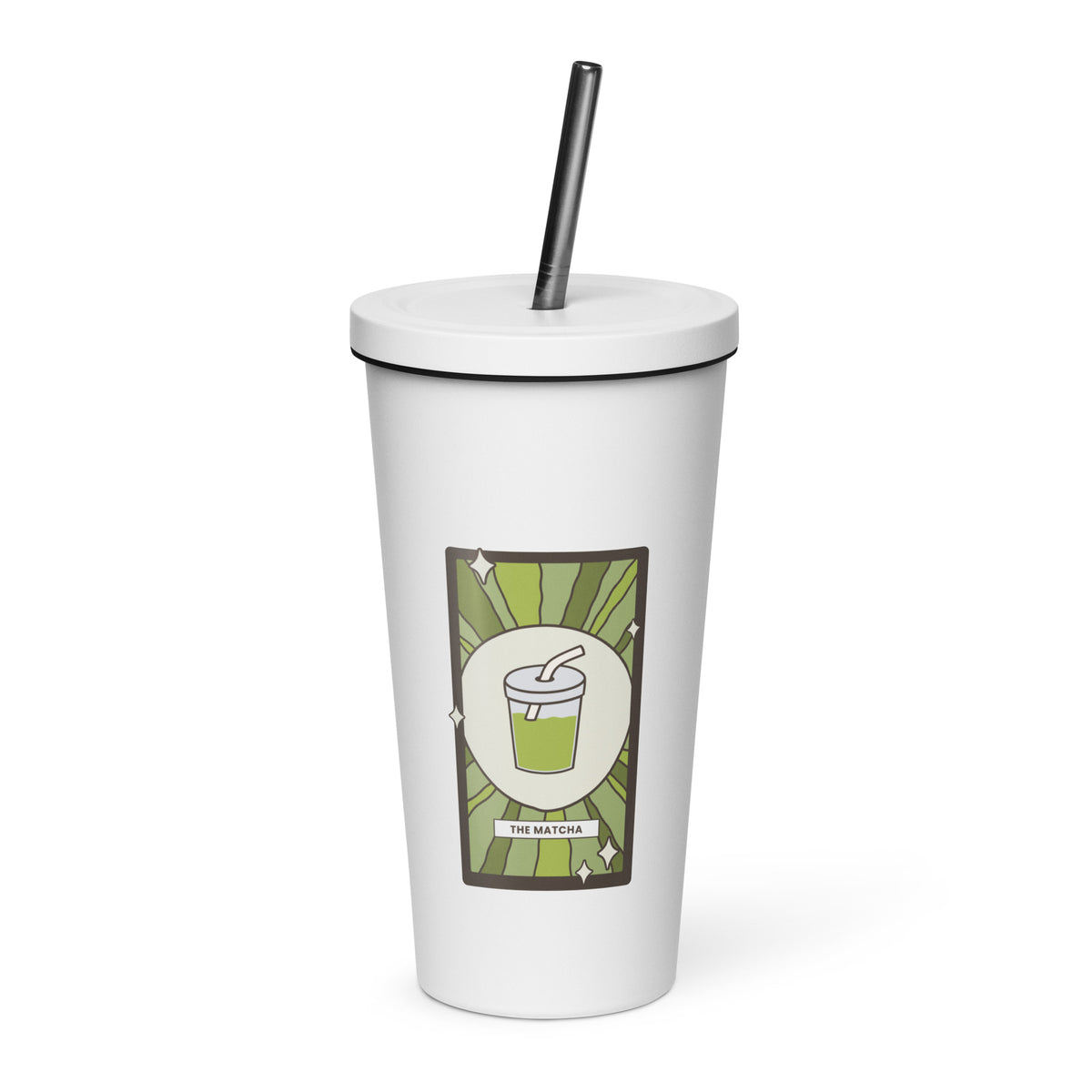 The Matcha Tarot Card Tumbler | 20 oz Insulated Stainless Steel Tumbler with Straw - Spinsterly Co