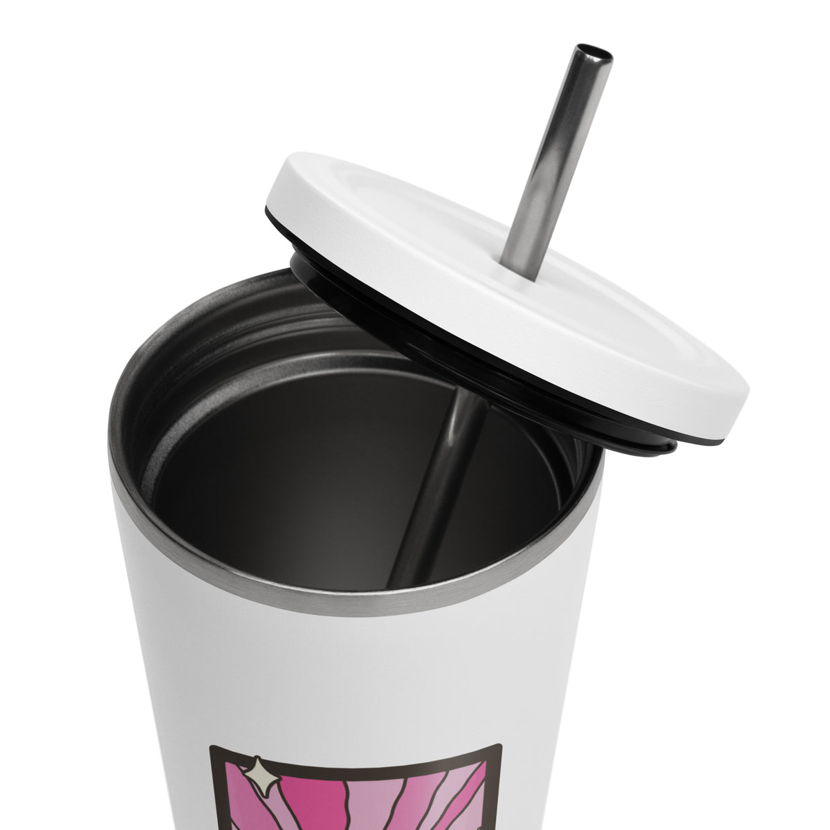 The Hot Choc Tarot Card Tumbler | 20 oz Insulated Stainless Steel Tumbler with Straw - Spinsterly Co