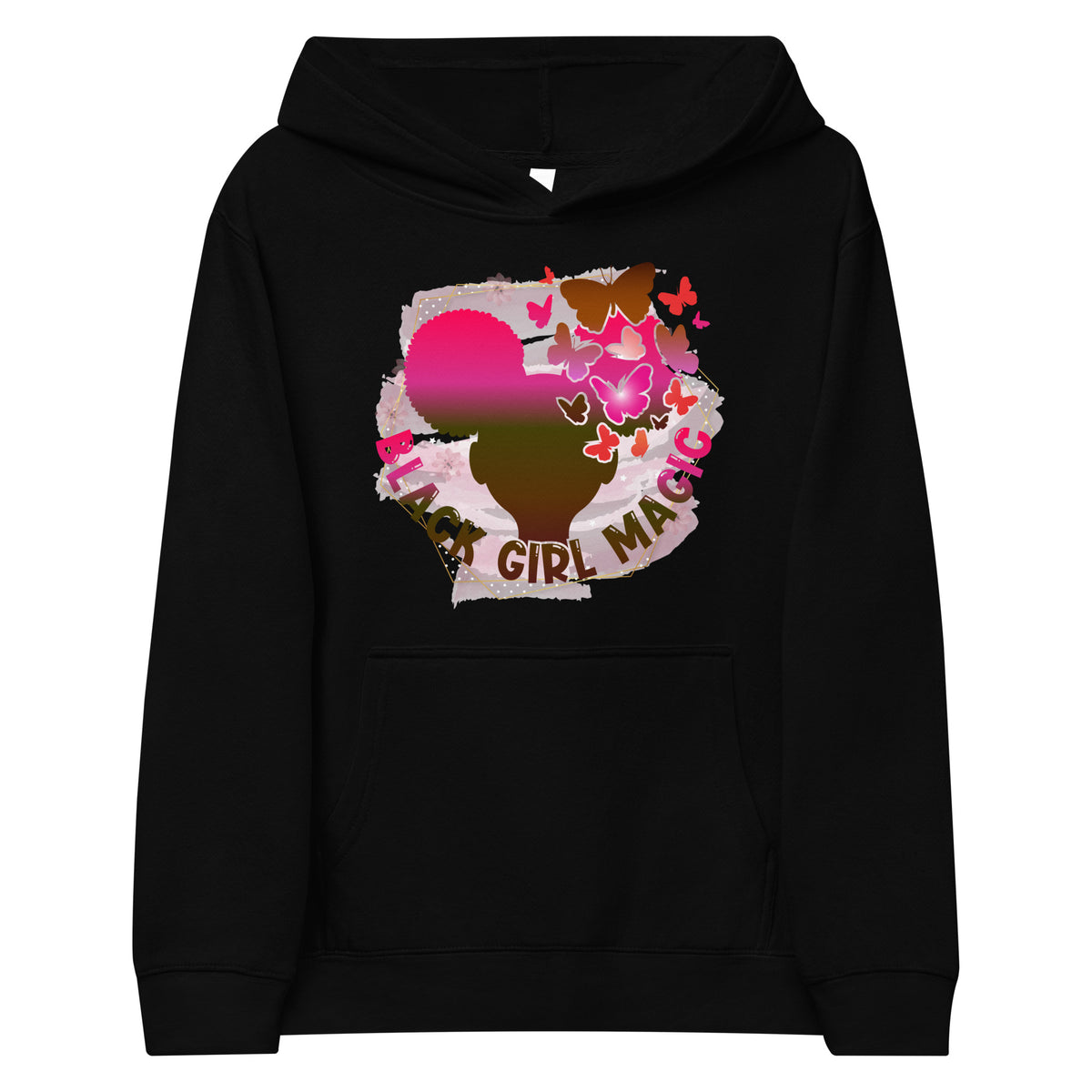 Black Girl Magic Kids Fleece Hoodie | Girls Empowerment Graphic Hoodie - Spinsterly Co