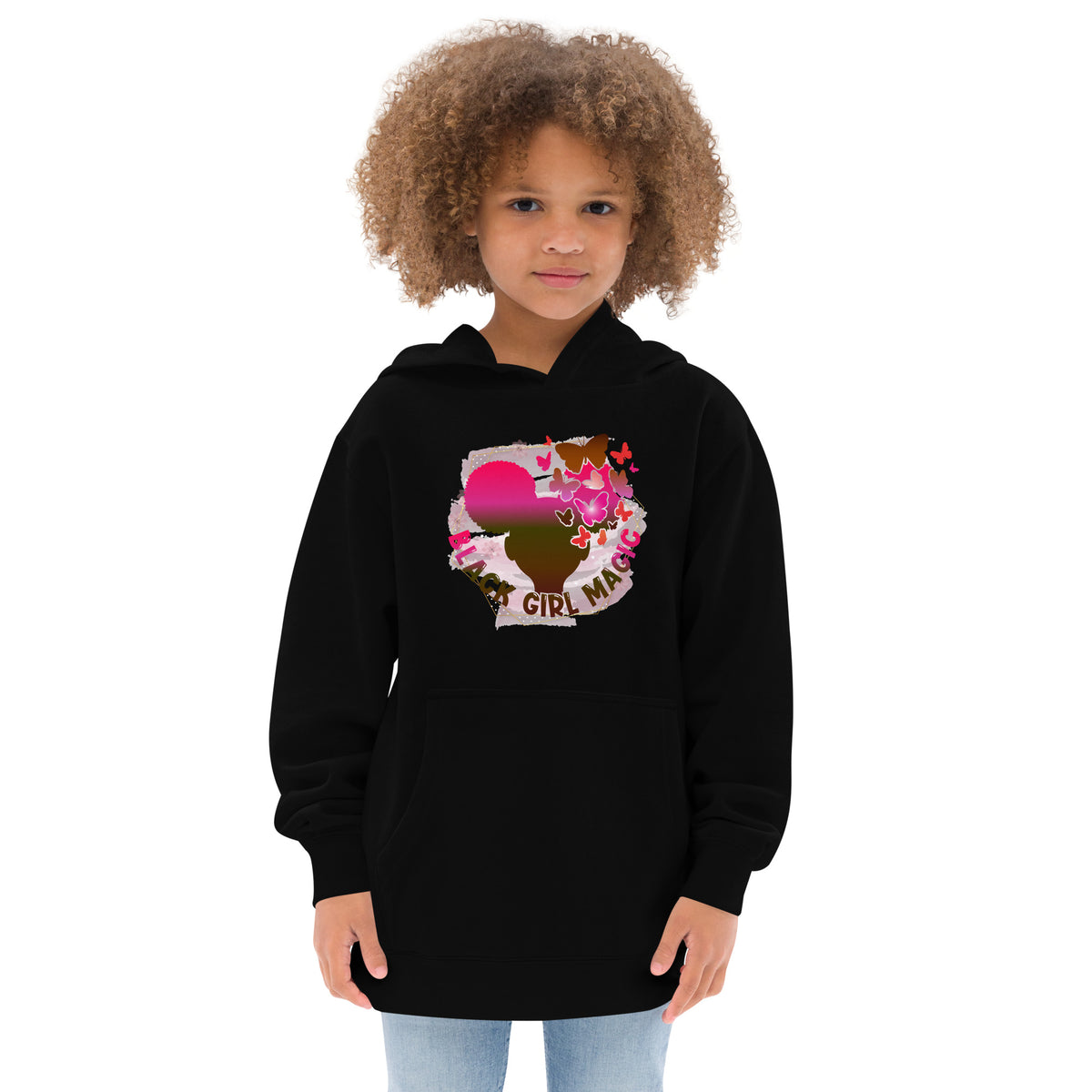 Black Girl Magic Kids Fleece Hoodie | Girls Empowerment Graphic Hoodie - Spinsterly Co