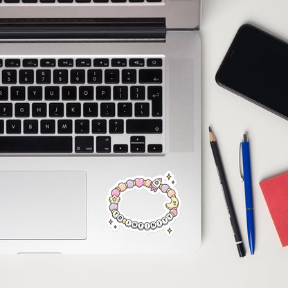 Friendship Bracelet Bubble-Free Vinyl Sticker | To Infiniti Design - Spinsterly Co
