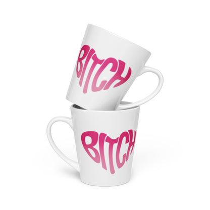 BITCH Bold Bubbly Pink Latte Mug | Funny Feminist Sassy Coffee Cup Gift - Spinsterly Co