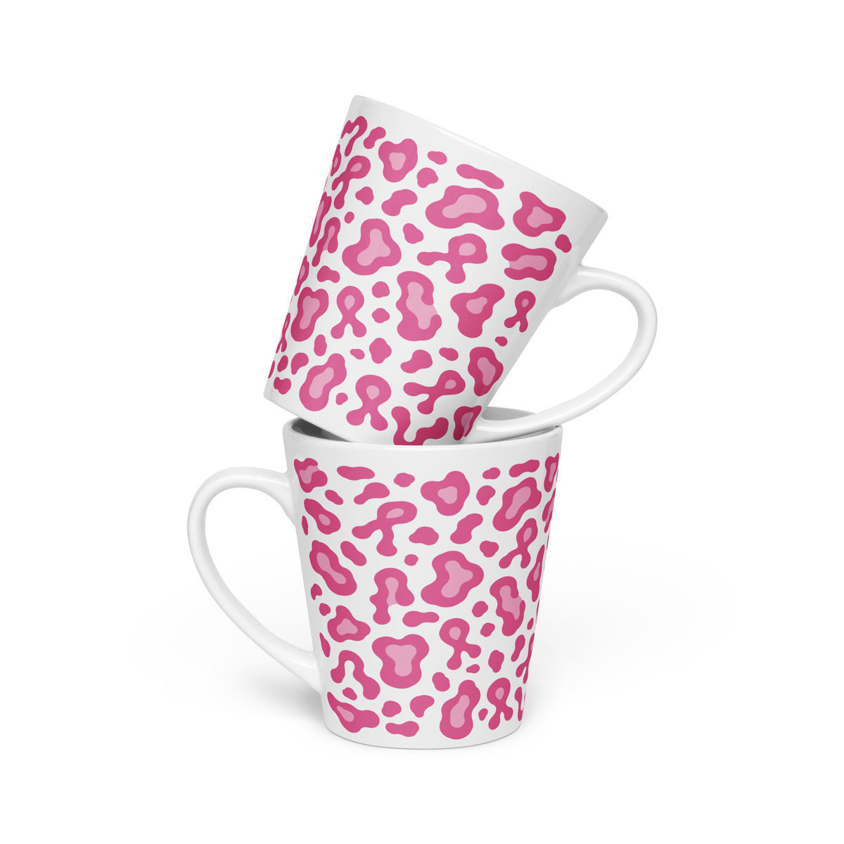 Pink Leopard Print Latte Mug | Breast Cancer Awareness Month - Spinsterly Co