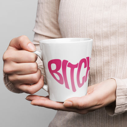 BITCH Bold Bubbly Pink Latte Mug | Funny Feminist Sassy Coffee Cup Gift - Spinsterly Co
