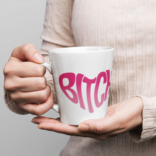 BITCH Bold Bubbly Pink Latte Mug | Funny Feminist Sassy Coffee Cup Gift - Spinsterly Co