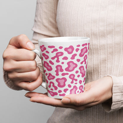 Pink Leopard Print Latte Mug | Breast Cancer Awareness Month - Spinsterly Co