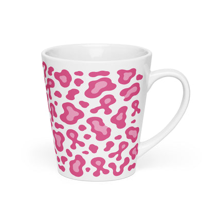 Pink Leopard Print Latte Mug | Breast Cancer Awareness Month - Spinsterly Co