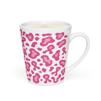 Pink Leopard Print Latte Mug | Breast Cancer Awareness Month - Spinsterly Co