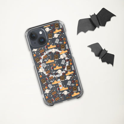 Spooky Vampire Slayer Clear MagSafe Case | Horror Collage iPhone Case - Spinsterly Co