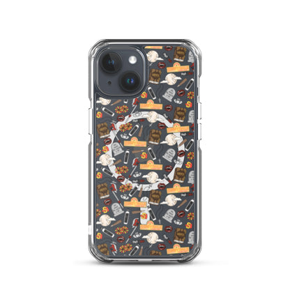 Spooky Vampire Slayer Clear MagSafe Case | Horror Collage iPhone Case - Spinsterly Co