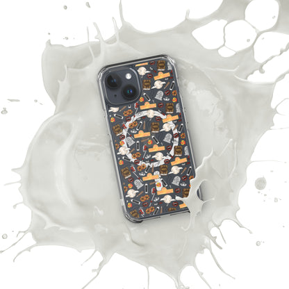 Spooky Vampire Slayer Clear MagSafe Case | Horror Collage iPhone Case - Spinsterly Co