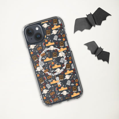 Spooky Vampire Slayer Clear MagSafe Case | Horror Collage iPhone Case - Spinsterly Co