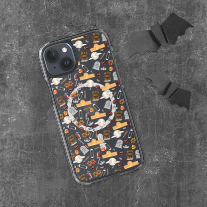 Spooky Vampire Slayer Clear MagSafe Case | Horror Collage iPhone Case - Spinsterly Co
