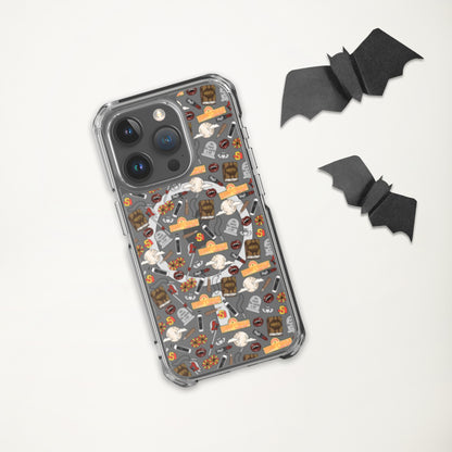 Spooky Vampire Slayer Clear MagSafe Case | Horror Collage iPhone Case - Spinsterly Co