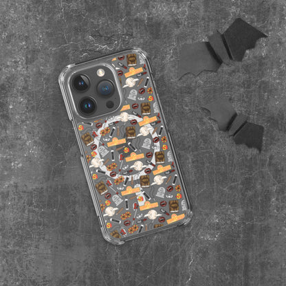 Spooky Vampire Slayer Clear MagSafe Case | Horror Collage iPhone Case - Spinsterly Co