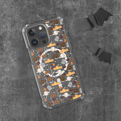 Spooky Vampire Slayer Clear MagSafe Case | Horror Collage iPhone Case - Spinsterly Co