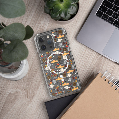 Spooky Vampire Slayer Clear MagSafe Case | Horror Collage iPhone Case - Spinsterly Co