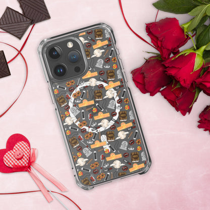 Spooky Vampire Slayer Clear MagSafe Case | Horror Collage iPhone Case - Spinsterly Co