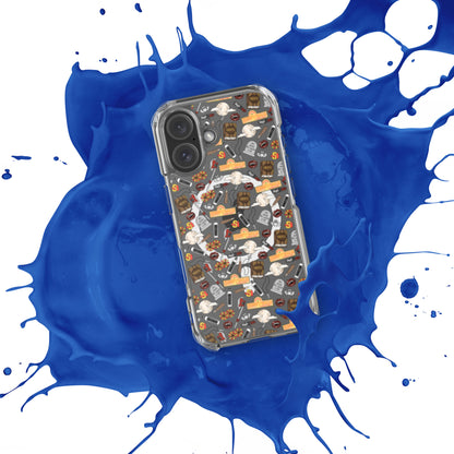 Spooky Vampire Slayer Clear MagSafe Case | Horror Collage iPhone Case - Spinsterly Co