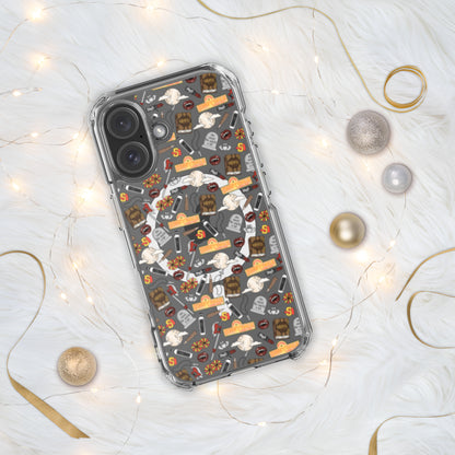 Spooky Vampire Slayer Clear MagSafe Case | Horror Collage iPhone Case - Spinsterly Co