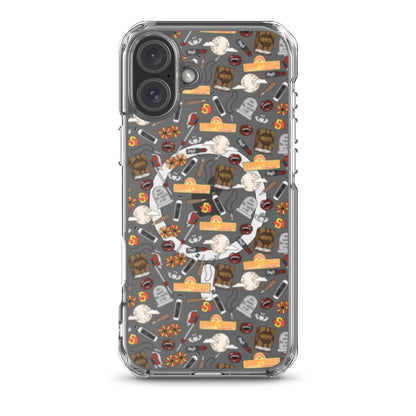 Spooky Vampire Slayer Clear MagSafe Case | Horror Collage iPhone Case - Spinsterly Co