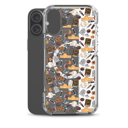 Spooky Vampire Slayer Clear MagSafe Case | Horror Collage iPhone Case - Spinsterly Co