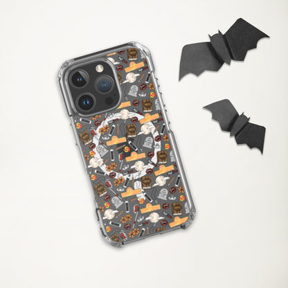 Spooky Vampire Slayer Clear MagSafe Case | Horror Collage iPhone Case - Spinsterly Co
