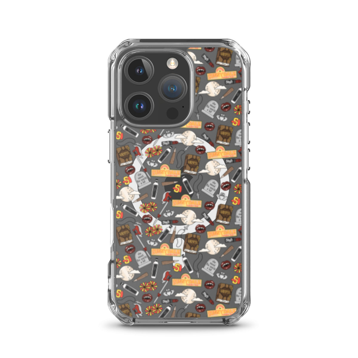 Spooky Vampire Slayer Clear MagSafe Case | Horror Collage iPhone Case - Spinsterly Co