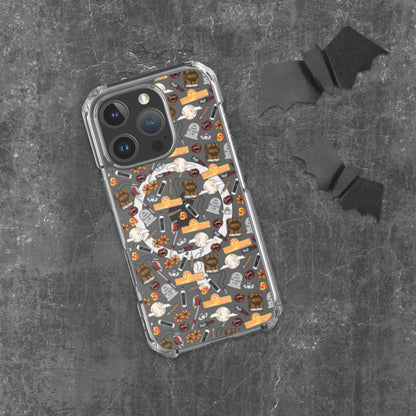 Spooky Vampire Slayer Clear MagSafe Case | Horror Collage iPhone Case - Spinsterly Co