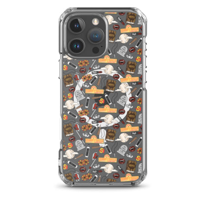 Spooky Vampire Slayer Clear MagSafe Case | Horror Collage iPhone Case - Spinsterly Co