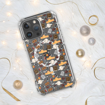 Spooky Vampire Slayer Clear MagSafe Case | Horror Collage iPhone Case - Spinsterly Co