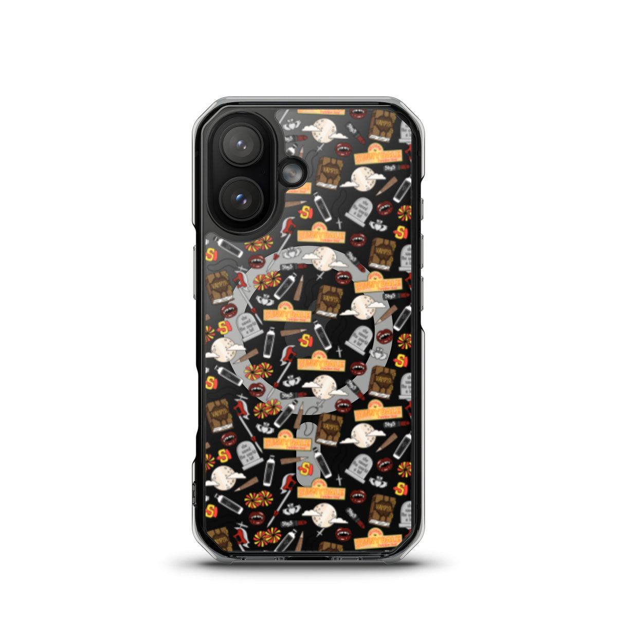 Spooky Vampire Slayer Clear MagSafe Case | Horror Collage iPhone Case - Spinsterly Co