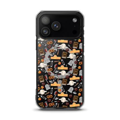 Spooky Vampire Slayer Clear MagSafe Case | Horror Collage iPhone Case - Spinsterly Co