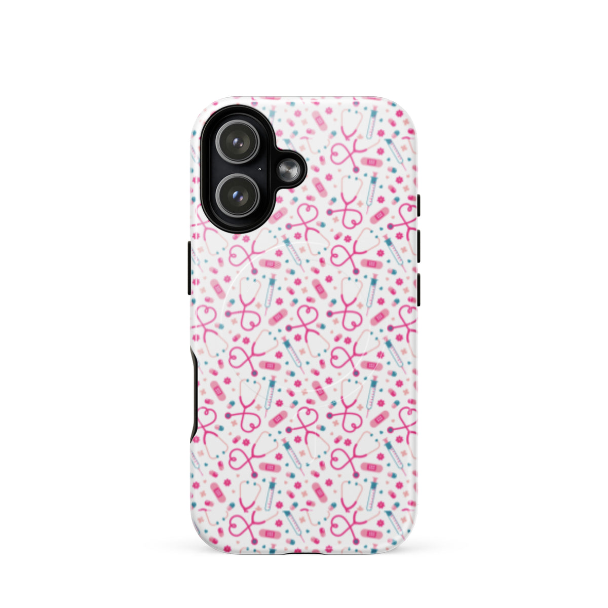 Kawaii Nurse MagSafe Tough iPhone Case | Cute Medical Pattern Phone Case for Nurses - Spinsterly Co