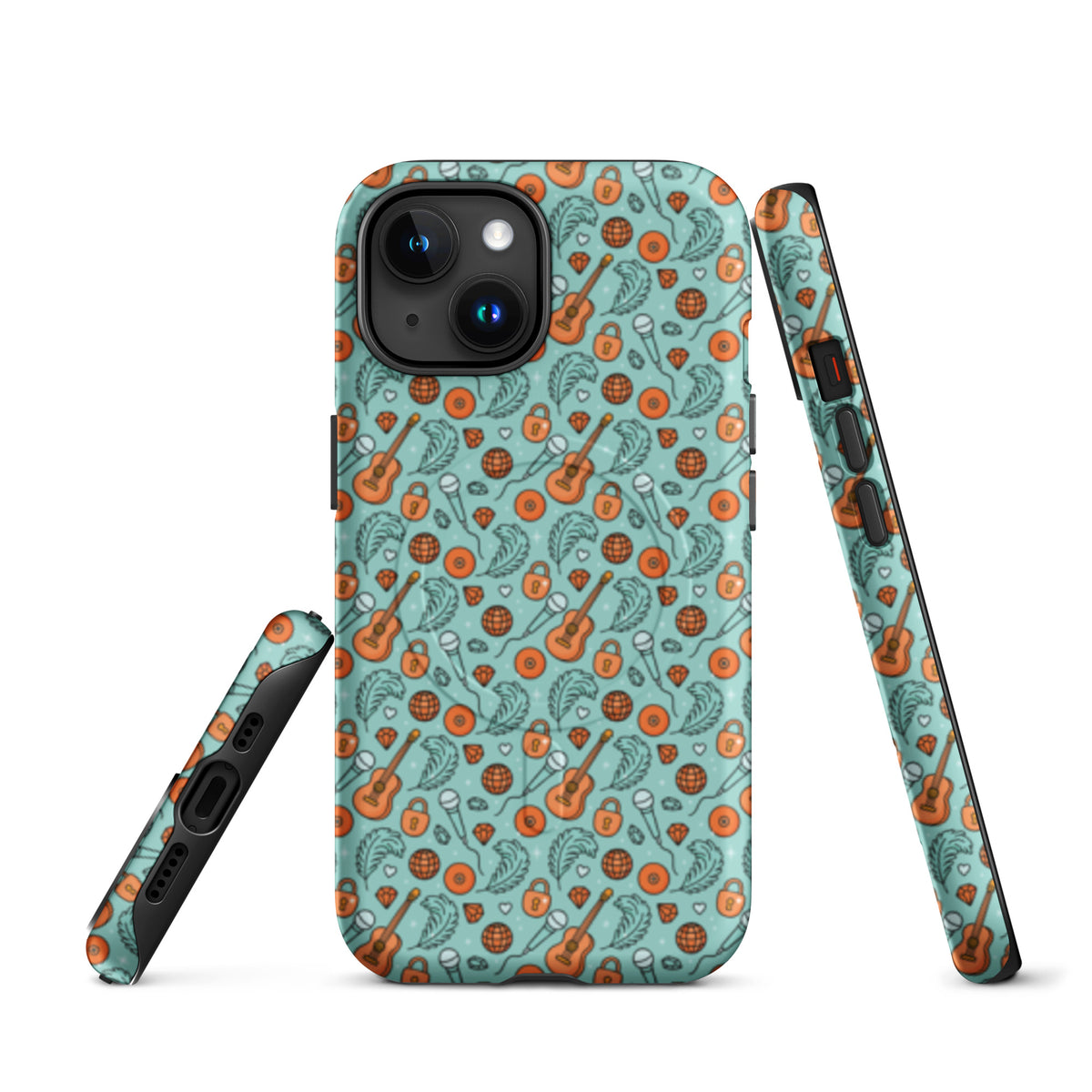 Music-Inspired MagSafe Tough iPhone Case | Retro Disco Guitar Design - Spinsterly Co