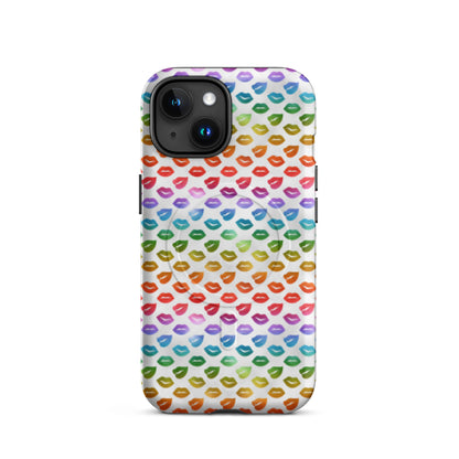 Rainbow Lips MagSafe Tough Case | Colorful Kiss Print iPhone Case - Spinsterly Co