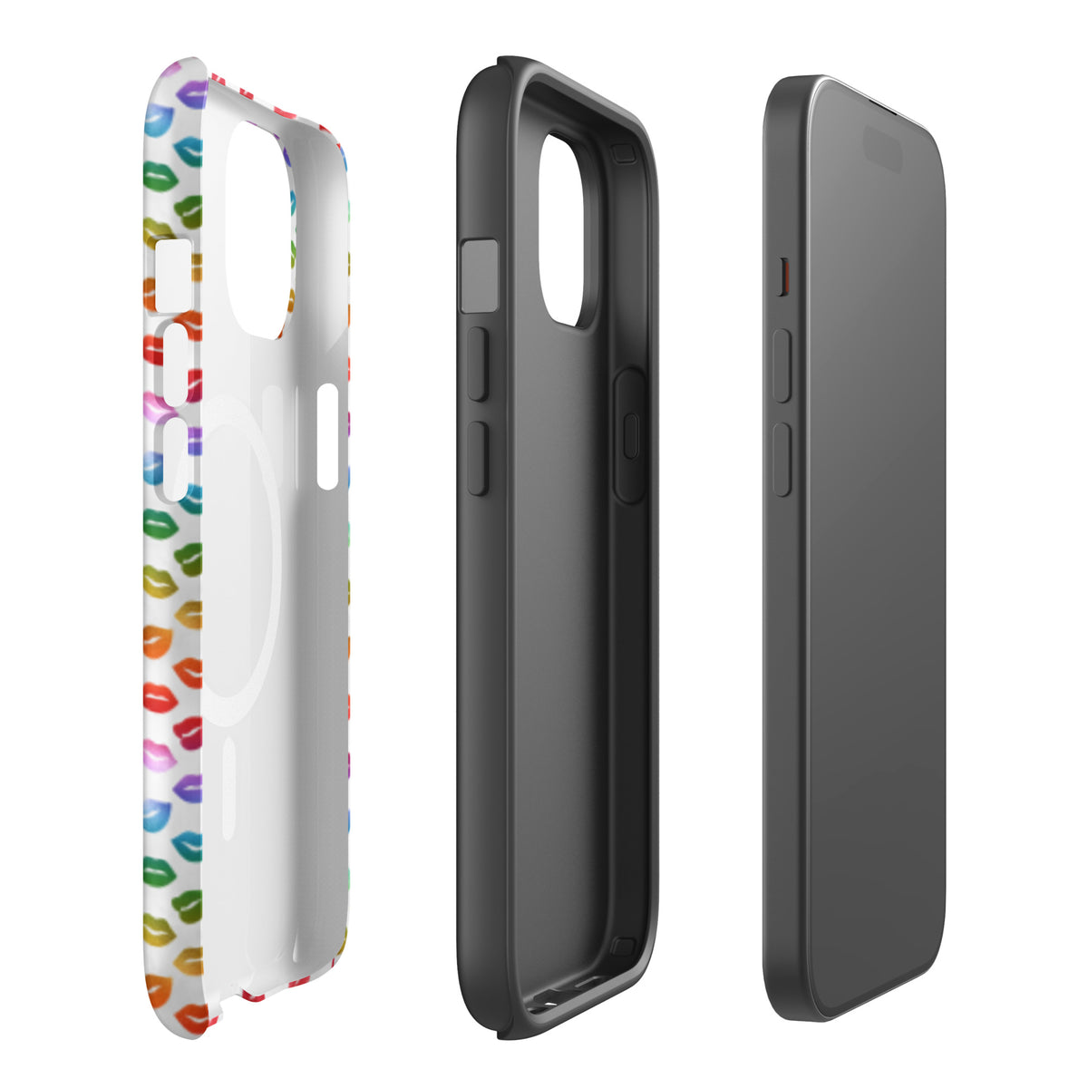 Rainbow Lips MagSafe Tough Case | Colorful Kiss Print iPhone Case - Spinsterly Co