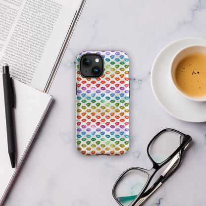 Rainbow Lips MagSafe Tough Case | Colorful Kiss Print iPhone Case - Spinsterly Co