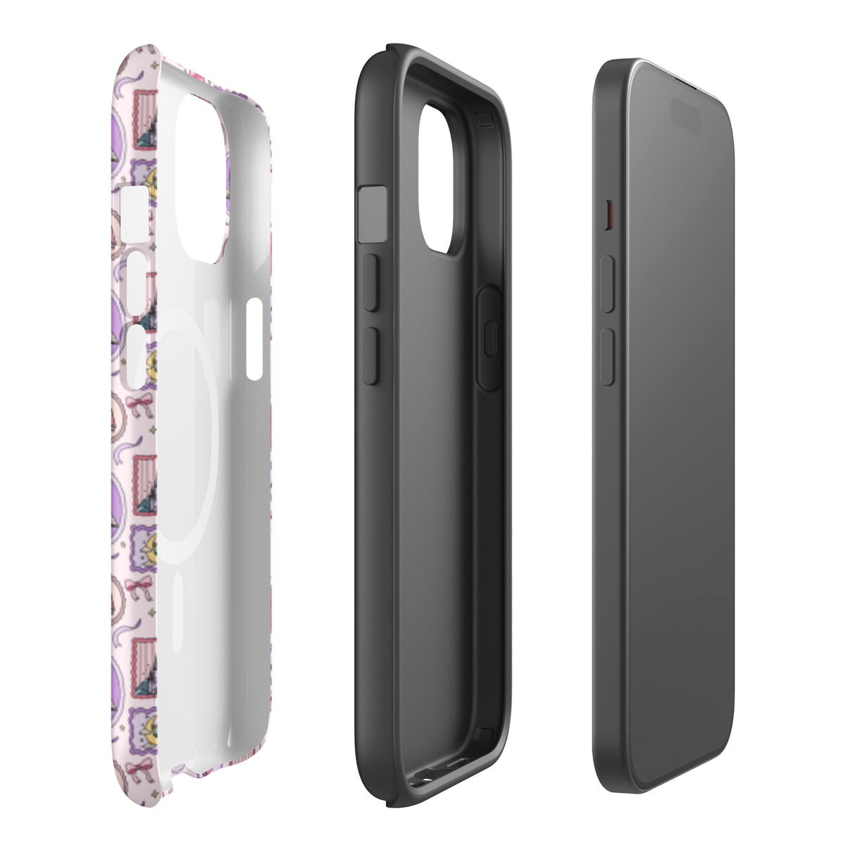 Dark Romance Coquette MagSafe Tough Case | Pink Gothic Castle Bat Bow iPhone Case - Spinsterly Co