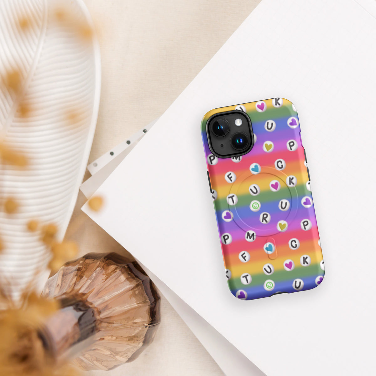 Anti-Trump Pride Rainbow iPhone MagSafe Tough Case | Dual-Layer Shock Protection - Spinsterly Co