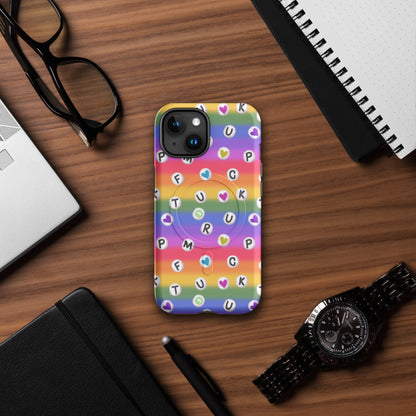 Anti-Trump Pride Rainbow iPhone MagSafe Tough Case | Dual-Layer Shock Protection - Spinsterly Co